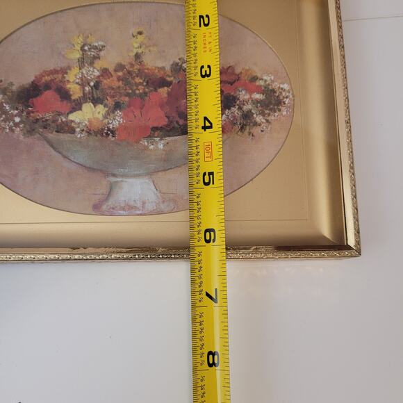 Vintage Gold Toned Frame Art Optional Oval Deep Insert 8x6in Wall Hanging Shelf - Picture 9 of 16